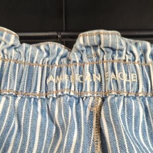 American Eagle Light Blue and White Striped Pants